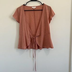 BP. Front Tie Short Sleeve Top